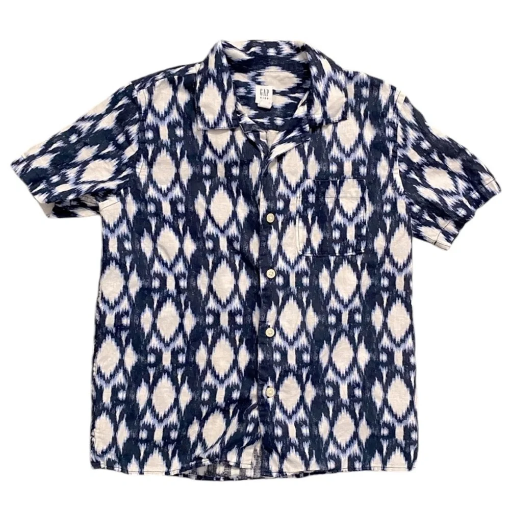 GAP Linen-Cotton Button-Down Short Sleeve Shirt